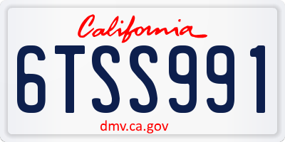 CA license plate 6TSS991