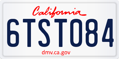CA license plate 6TST084