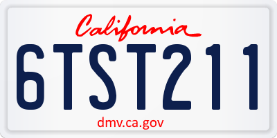 CA license plate 6TST211