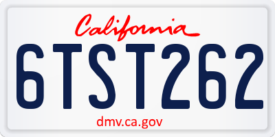 CA license plate 6TST262