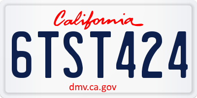 CA license plate 6TST424