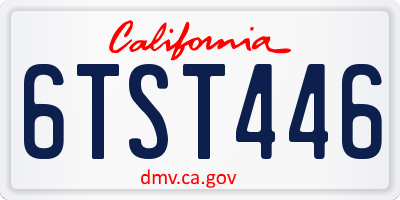 CA license plate 6TST446