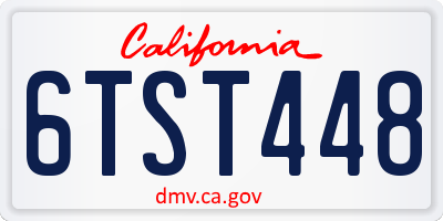 CA license plate 6TST448