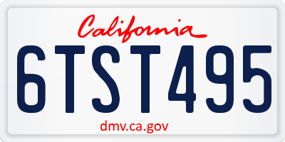 CA license plate 6TST495