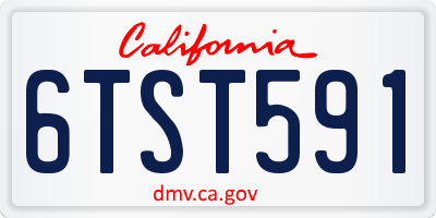 CA license plate 6TST591
