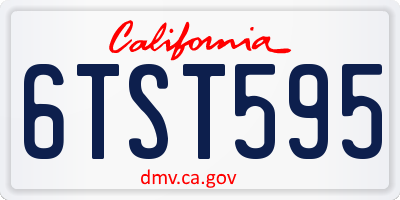 CA license plate 6TST595