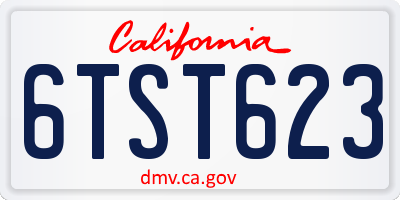 CA license plate 6TST623