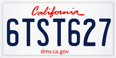 CA license plate 6TST627
