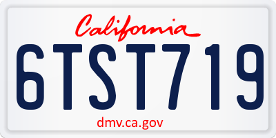 CA license plate 6TST719