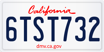 CA license plate 6TST732