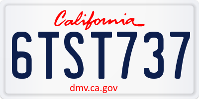 CA license plate 6TST737