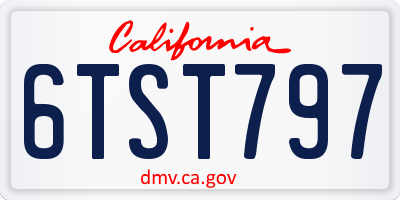 CA license plate 6TST797