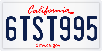 CA license plate 6TST995