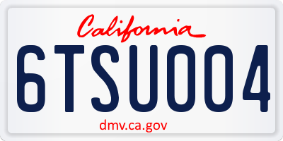 CA license plate 6TSU004