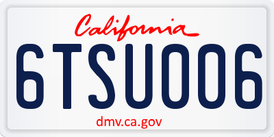 CA license plate 6TSU006