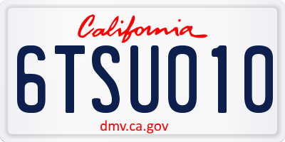 CA license plate 6TSU010