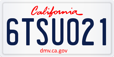 CA license plate 6TSU021