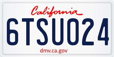CA license plate 6TSU024