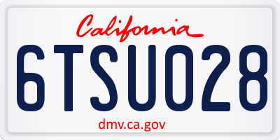 CA license plate 6TSU028