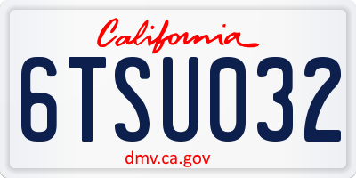 CA license plate 6TSU032