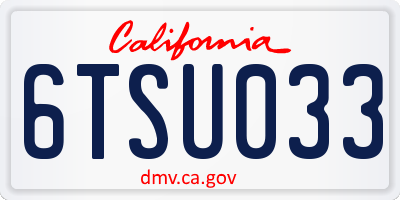 CA license plate 6TSU033