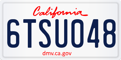 CA license plate 6TSU048