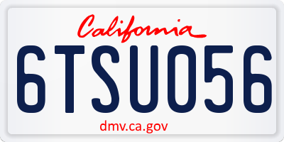 CA license plate 6TSU056
