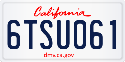 CA license plate 6TSU061