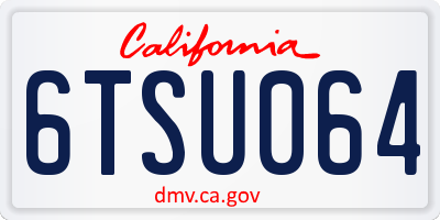 CA license plate 6TSU064