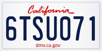 CA license plate 6TSU071