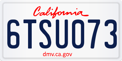 CA license plate 6TSU073