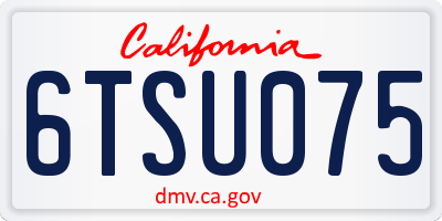 CA license plate 6TSU075