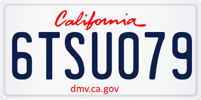 CA license plate 6TSU079