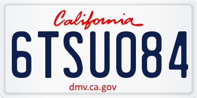 CA license plate 6TSU084