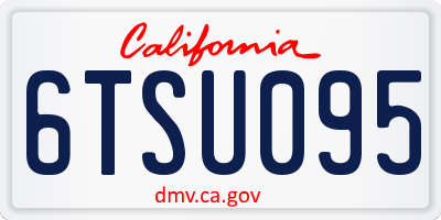 CA license plate 6TSU095