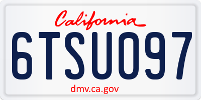 CA license plate 6TSU097