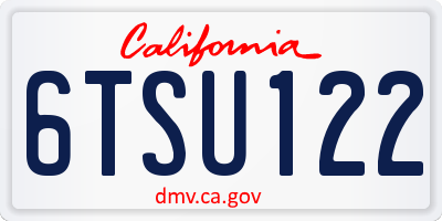 CA license plate 6TSU122