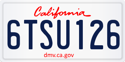 CA license plate 6TSU126