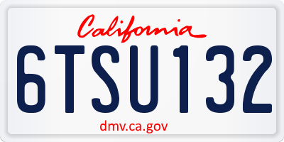 CA license plate 6TSU132