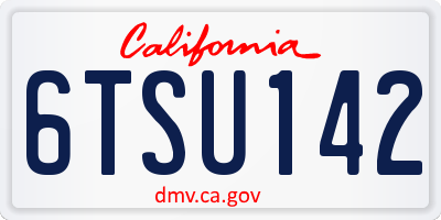 CA license plate 6TSU142