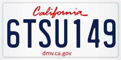 CA license plate 6TSU149