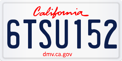 CA license plate 6TSU152