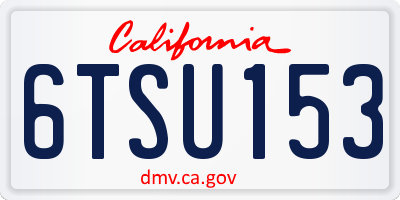 CA license plate 6TSU153