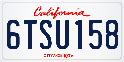 CA license plate 6TSU158