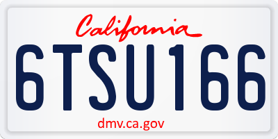 CA license plate 6TSU166