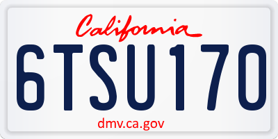CA license plate 6TSU170