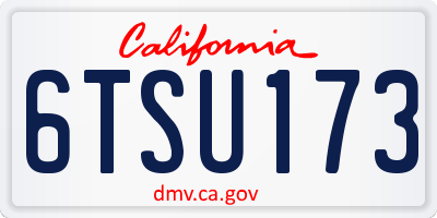 CA license plate 6TSU173
