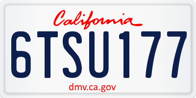 CA license plate 6TSU177