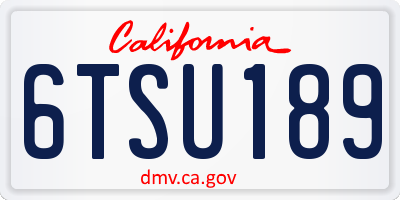 CA license plate 6TSU189