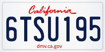 CA license plate 6TSU195